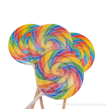 Fruit flavored rainbow Lollipop candy swirl lollipop swirl for sale